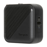 Targus 65W GaN USB-C/USB-A Wall Charger - Black-Charge 2 devices at the same time with 1 x 65W PD USB-C and 1 x 18W USB-A ports