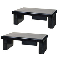DAC MP-107x2 Height-Adjustable Dual Monitor Riser/Stand - Black - 2 Pack-Sturdy and Durable - Impact resistant material. Supports up to 66 pounds