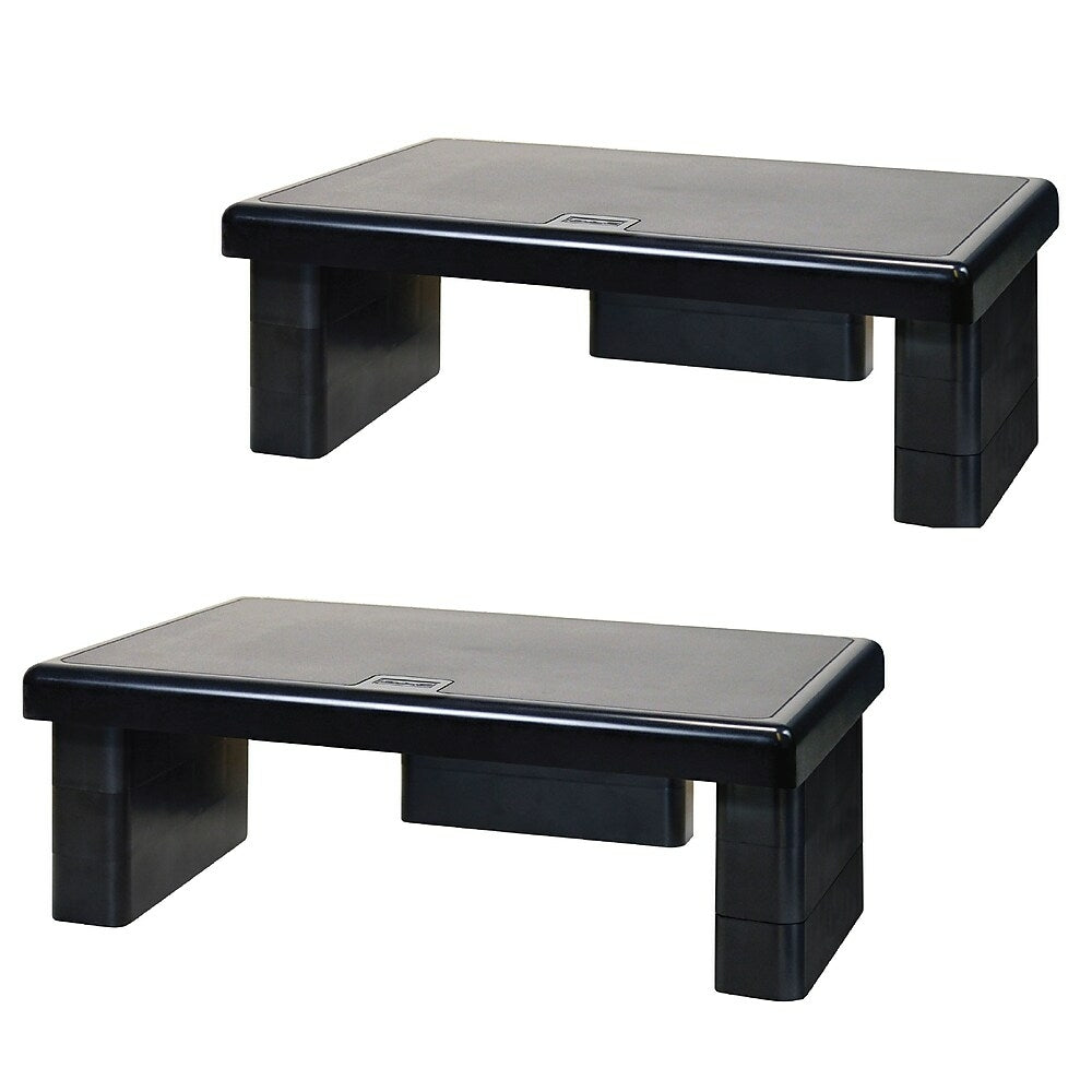 DAC MP-107x2 Height-Adjustable Dual Monitor Riser/Stand - Black - 2 ...