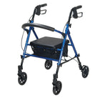 Drive Medical Adjustable Height Rollator with 6" Wheels, Blue-Blue, Aluminum