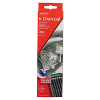 Derwent Charcoal Pencils Tin - 6 Pack-A combination of natural charcoal particles with the finest clays
