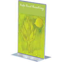 Staples Standup Acrylic Desktop Sign Holder - 4" x 6"-Transparent double-sided sign holder made of durable, clear plastic