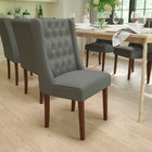 Flash Furniture HERCULES Preston Series Tufted Parsons Chair - Grey Fabric-Protective Plastic Floor Glides