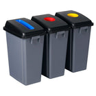 Johnny Vac 3-Bin Recycling Station, Grey-3 Bins For Sorting