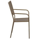 Flash Furniture Gold Indoor-Outdoor Steel Patio Arm Chair with Square Back-Square Back