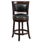 Flash Furniture 24" High Cappuccino Wood Counter Height Stool with Panel Back & Black LeatherSoft Swivel Seat-Transitional Style Stool
