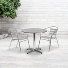 Flash Furniture 31.5" Round Aluminum Indoor-Outdoor Table with Base-Plastic Floor Glides
