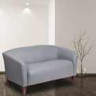 Flash Furniture HERCULES Imperial Series Grey Leather Loveseat-Fixed Seat Cushion