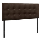 Monarch Specialties 6000F Full Size Headboard - Brown Leather-Look-Button-tufted upholstered headboard in a brown leather-look fabric