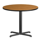 Flash Furniture 36" Round Natural Laminate Table Top with 30" x 30" Table Height Base-Hospitality Table