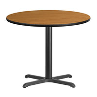 Flash Furniture 36" Round Natural Laminate Table Top with 30" x 30" Table Height Base-Hospitality Table