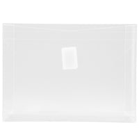 JAM Paper Plastic Envelopes, VELCRO Brand Closure, 1 Expansion, Index Booklet, 5.5 x 7.5, Clear Poly, 24 Pack (920V1clg)-Clear