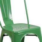 Flash Furniture Commercial Grade Green Metal Indoor-Outdoor Stackable Chair-Cross Brace under seat provides extra stability