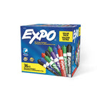 Expo Low-Odour Dry Erase Markers - Chisel Tip - Assorted - 36 Pack-Assorted (red, blue, green, black, purple)