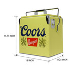 Coors Banquet Retro Ice Chest Cooler with Bottle Opener - 13L-Polished chrome accents