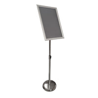 Eddie's Floor Standing Snap Frame Sign Holder - 11" x 17" - Silver Aluminum/Chrome (130412-1)-Snap Frame Floor Standing Sign Holder