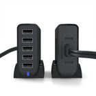 NXT Technologies 5 Port USB Charging Station - Black-5' power cord length