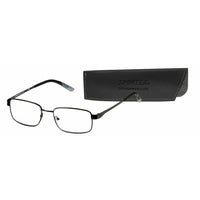 Sportex +1.50 Blue Light Reading Glasses - Stainless Steel Frame-Contemporary rectangular unisex frame is made of durable, lightweight, and flexible stainless steel; comes in sport blue color