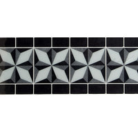 CTG Brands Star Graphic Tile Border Wall Decals, 9.8" x 12.4", Grey/Black, 6 Pack-Set: comes in a box of 12 premium quality border wall tiles, suitable for smooth and clean surfaces