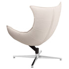 Flash Furniture Melrose Leather Swivel Cocoon Chair - White-Integrated Curved Arms