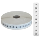 Eddie's Sizer Sticker Strips - XL - Black & White Print on Clear - 3/4"x 4-1/2"  - 1000 Per Roll-black & white print on clear