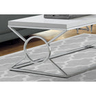 Monarch Specialties 3400 Coffee Table - Glossy White With Chrome Metal-Contemporary design with a classic appeal