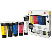 Liquitex Basics Acrylic Paint - 4 x 75mL Tubes - 1 x 118 mL - White - 5 Sets/Pack-Popular BASICS acrylics colours with great coverage, outstanding color brilliance, and exceptional brushability