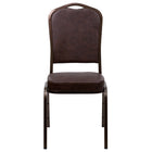Flash Furniture HERCULES Series Crown Back Stacking Banquet Chairs with Brown Vinyl & Copper Vein Frame - 4 Pack-500 lb. Weight Capacity