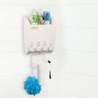 Ulti-Mate Dispenser 4 Shower Caddy, White-Lid lifts up and chambers pop out for easy refilling