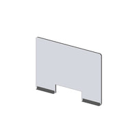 Mark Maker Modular Sneeze Guard Front - 30" W x 23.5" H panel 1/4" Clear Acrylic -2 8" aluminum bottom rails - with 4"x12" pass-Attach modular panel sides to extend the length of your divider using Plastic Living Hinges (Flex Hinges).
