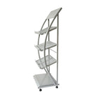 Futech 3-Shelves Rolling Brochure Holder - 19"W x 15"D x 54"H - Silver-Able to fit 8-1/2”W x 11”H Literature