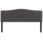 Flash Furniture Cambridge Tufted Upholstered King Size Headboard - Dark Grey Fabric-Contemporary Style