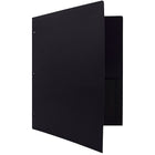 JAM Paper Plastic Heavy Duty 3 Hole Punched 2 Pocket School Folders, Black, 108 Pack (383HHPBUA)-Size: 9-1/2" x 11-1/2"