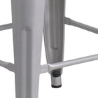Flash Furniture Commercial Grade 24" High Backless Silver Metal Indoor-Outdoor Counter Height Stool with Square Seat-Backless Design