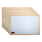 Office Works Wooden Magnetic Dry-Erase White Board, 17.5 x 23.5 inches, Beige, 6 Pieces-Set: comes with two metal hangers for easy wall display and 2 round magnets (1 x red and 1 x black)