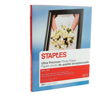 Staples Ultra Premium Photo Paper - Matte - 8-1/2" x 11" - 50 Pack-For sparkling photos that resist fading