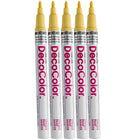 JAM Paper Marvy Uchida Fine-Point Opaque Paint Marker - Cream Yellow - 5 Pack (7665892g)-Fine line marker that creates smooth and fine strokes