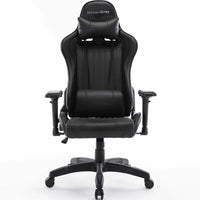 MotionGrey Enforcer Office Gaming Chair PU Leather With Ergonomic Height Adjustment, Headrest & Lumbar Cushions - Black-Mesh back for breathability, tight weave fabric seat, cold mold foam cushion for support