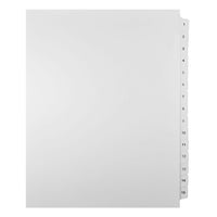 Mark Maker Legal Exhibit Index Tab Set of White Single Tabs, 1/15th Cut, Letter Size, No Holes, Number 1 - 15-White Single Tabs, 1/15th Cut