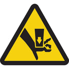 Accuform Signs Crush Hazard Iso Warning Safety Labels, 2" x 2", Vinyl, Pictogram-Display Type Adhesive