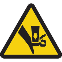 Accuform Signs Crush Hazard Iso Warning Safety Labels, 2" x 2", Vinyl, Pictogram-Display Type Adhesive