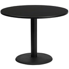 Flash Furniture 42'' Round Laminate Table Top, Black with 24'' Round Table-Height Base (XURD42BKTR24)-Black Laminate Top