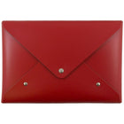 JAM Paper Italian Leather Clutch Portfolio with Snap Closure, Medium, 6 1/8 x 9, Red-Invitation Envelope
