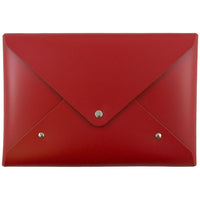 JAM Paper Italian Leather Clutch Portfolio with Snap Closure, Medium, 6 1/8 x 9, Red-Invitation Envelope