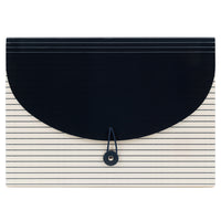 U Brands 13 Pocket Fashion Expandable File - Casual Chic Navy Stripes (3308F04-24)-Made of durable, no-tear poly material