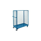 Kleton Wire Mesh Stock Truck, 1-Shelf, Steel, 24" x 63" x 63", Three-Sided (ML192)-No. of Shelves: 1