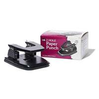 Charles Leonard 2-Hole Paper Punch Metal - Black - 25 Sheet - Capacity-Two hold paper punched used for organizing paperwork in binders