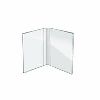 Azar Displays Dual Frame Sign Holders, 10 Pack (107722)-Clear Acrylic
