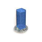 Azar Displays 12" x 4" x 4" 4-Sided Revolving Pegboard Counter Display, Blue (700220-BLU)-Interlocking four-sided pegboard tower and stands on 9" diameter revolving clear plastic base