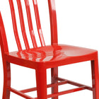 Flash Furniture Red Metal Indoor-Outdoor Chair-Adjustable Floor Glides